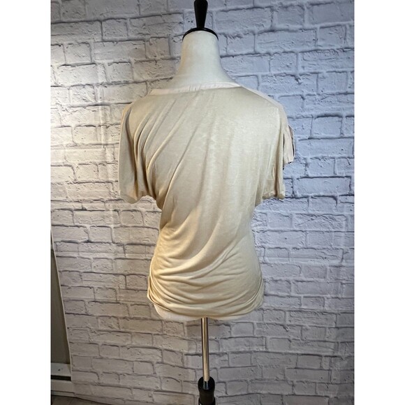 VENUS Pretty Tan Button Front Pocket Short Sleeve Shirt Small - Picture 4 of 11